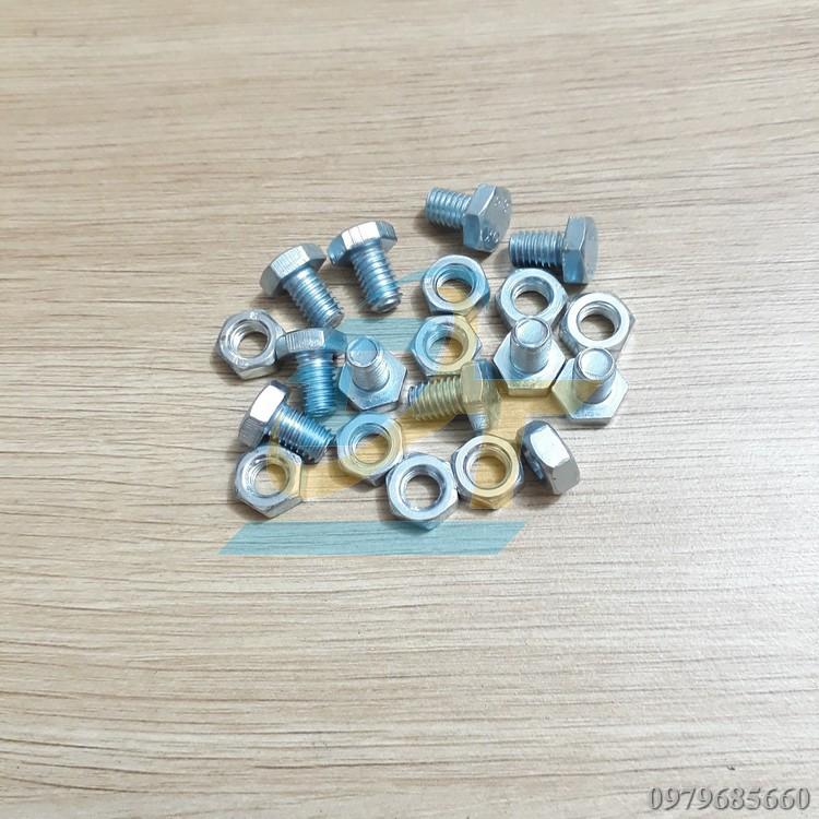 Set 50 bộ bulong + con tán mạ kẽm M6