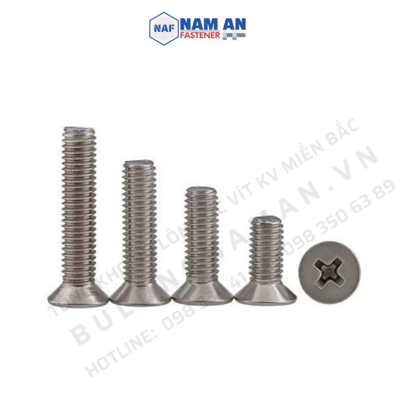 Vít đầu bằng Inox 201 M4x10, M5x10, M5x16, Vít Bake đầu bằng , ốc vít bu lông đầu bằng M4, M5 hàng đẹp, chất lượng