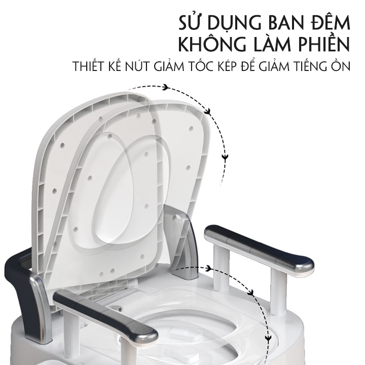 Bồn Cầu Di Động Cho Người Già - Bà bầu Có Tay Vịn , Bô Vệ Sinh Chống Trượt Dễ Dàng Vệ Sinh Trong Mùa Đông