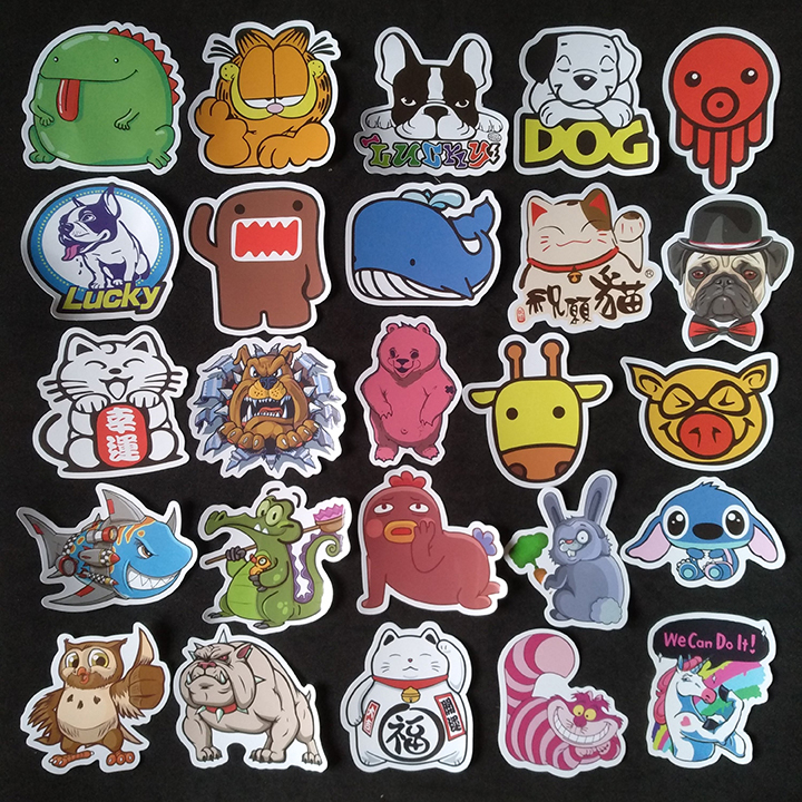 Bộ Sticker dán cao cấp chủ đề ANIMAL HOẠT HÌNH - Dùng dán Xe, dán mũ bảo hiểm, dán Laptop