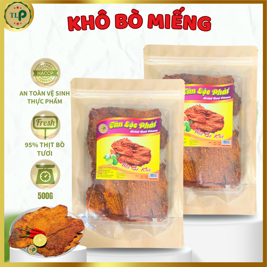 Khô Bò Miếng Tân Lộc Phát Combo 2 Bịch - Mỗi Bịch 250G
