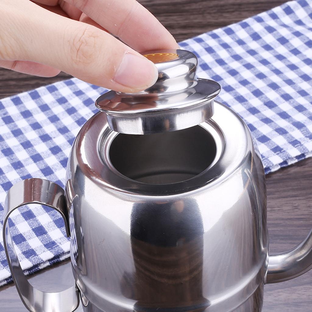 Stainless Steel Olive Oil Vinegar Can Drizzler Cruet Bottle Oil Dispenser