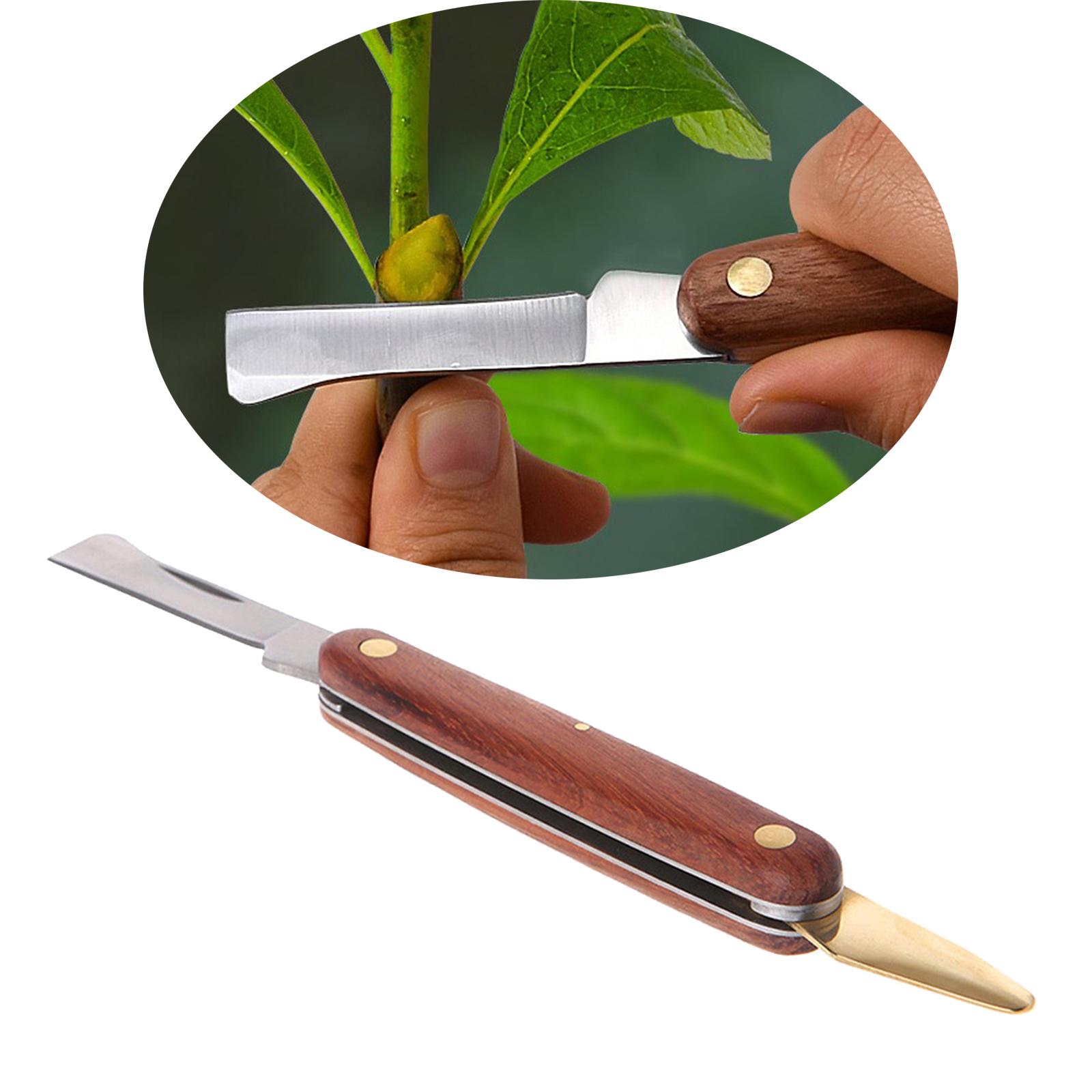 Garden Budding Knife Folding Cutting Tool Pruning Grafting Knife with Wooden Handle Folding Fruit Grafting Machine