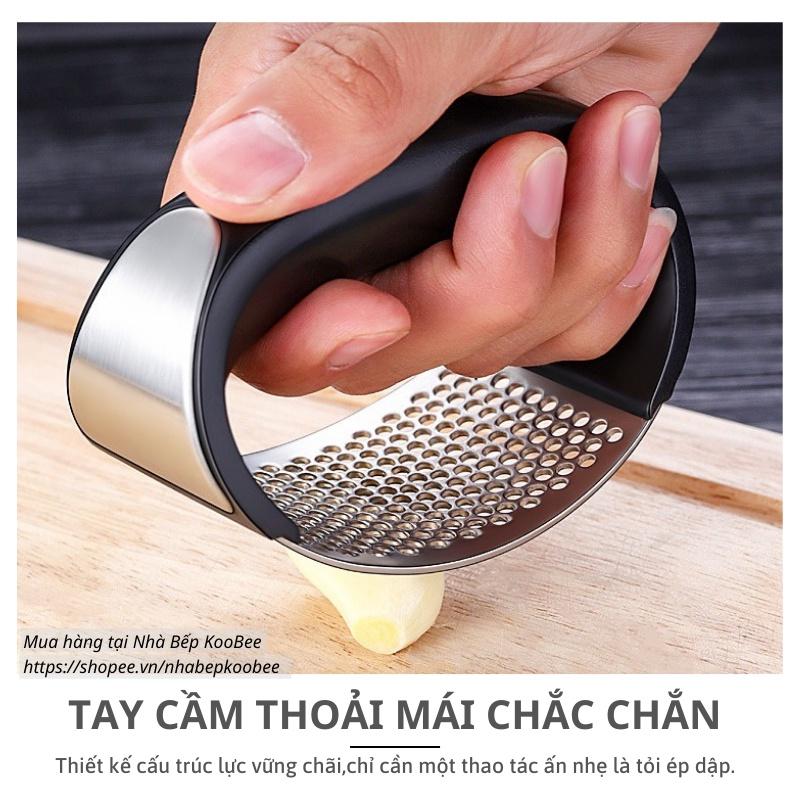 Dụng cụ nghiền tỏi cầm tay Inox cao cấp - Dụng cụ dập ép tỏi bằng tay thông minh KooBee
