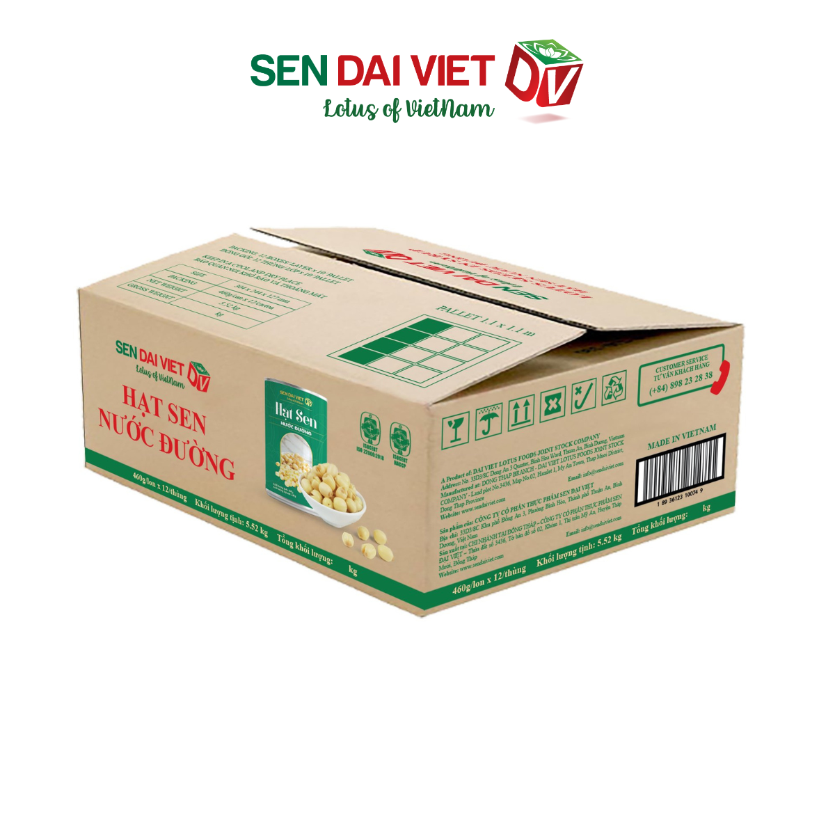 [6 Lon] Hạt Sen Nước Đường- Hương Vị Thơm Ngon, Dễ Dàng Sử Dụng, ĐV- Sen Đại Việt- Lon 460g