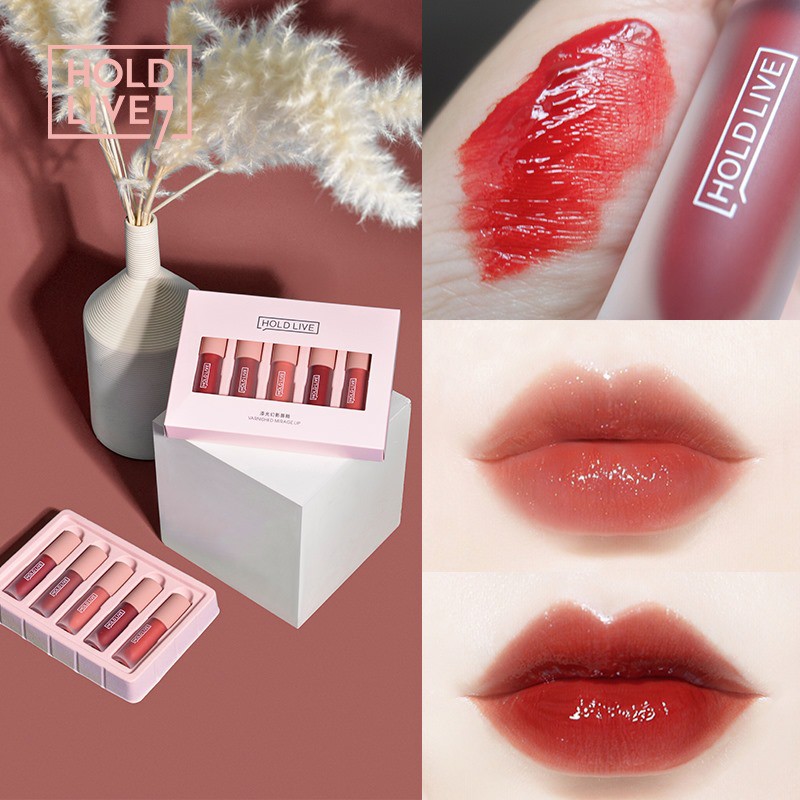 Set 5 thỏi son kem bóng HoldLive Varnished Mirage Lip 2,5g x 5 hãng HOLD LIVE