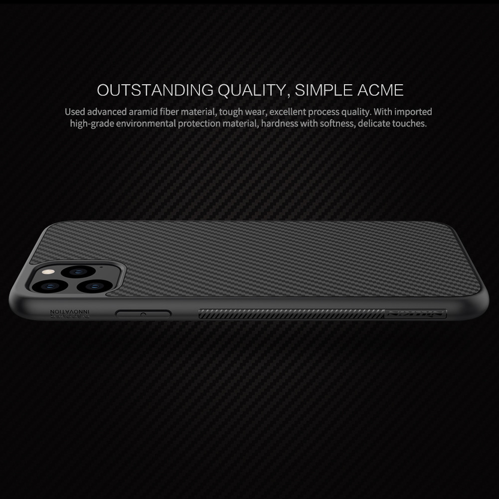 Ốp lưng sợi Carbon cho iPhone 11 Pro Max hiệu Nillkin (Sợi carbon cao cấp, siêu bền, chống mọi va đập) - Hàng chính hãng