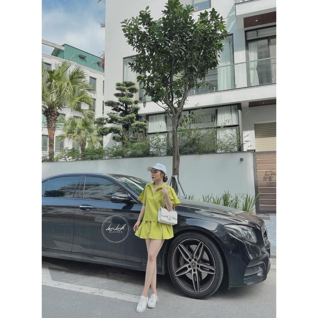 Set Đũi Sơ Mi Basic Mix  Chân Váy Xòe Xếp Ly
