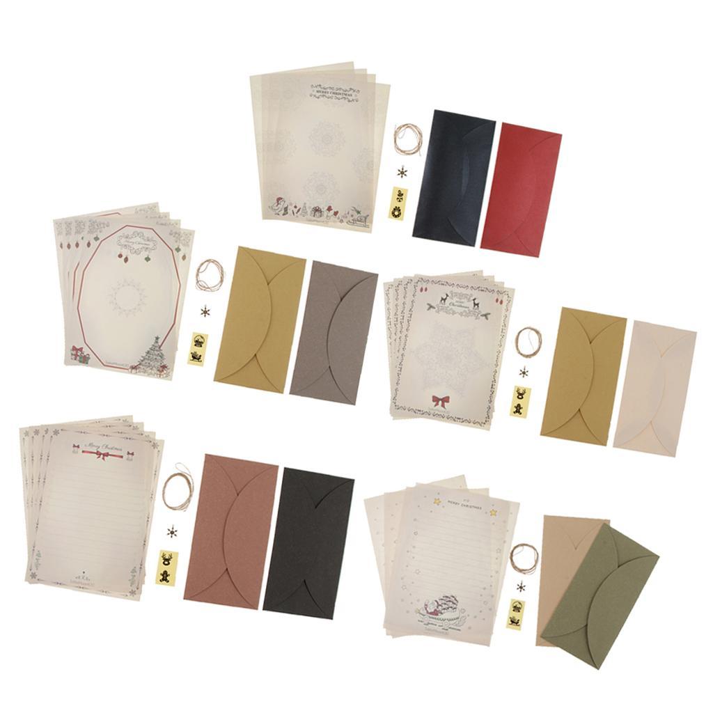 Novelty Christmas Letters Paper with Envelope Self Sealing Sticker Snowflake Shape Pendant