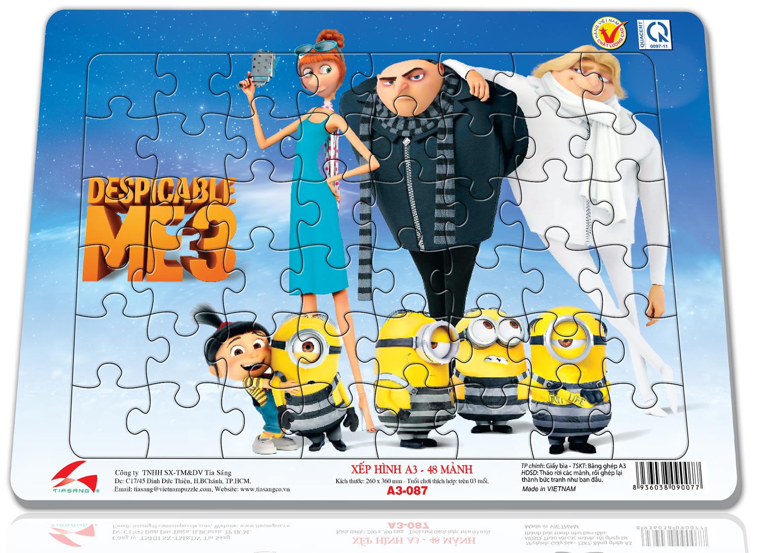 Xếp hình Tia Sáng Despicable Me 3 (48 Mảnh Ghép) - Tặng kèm câu đố mặt sau cho bé