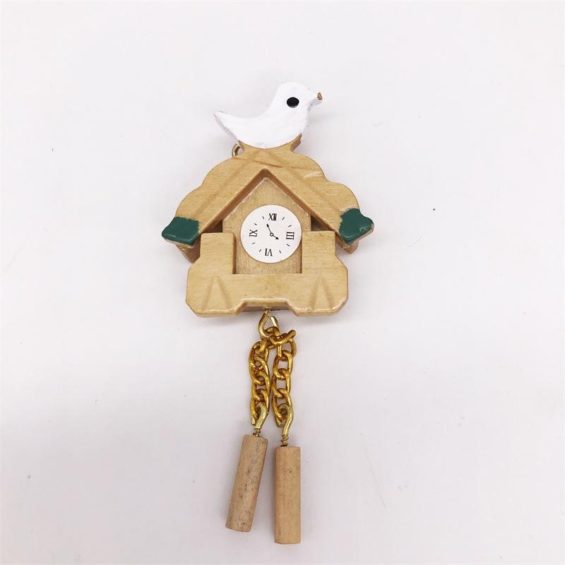 Nội thất nhà búp bê, đồng hồ thu nhỏ của búp bê 1:12 Đồng hồ treo tường chim tinh tế