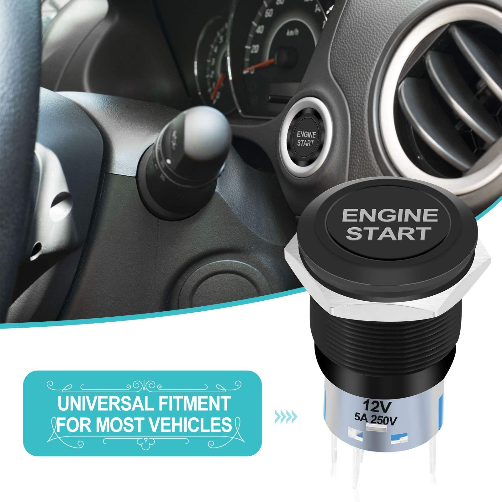 Nút nhấn khởi động động cơ, không thấm nước 12V 19mm