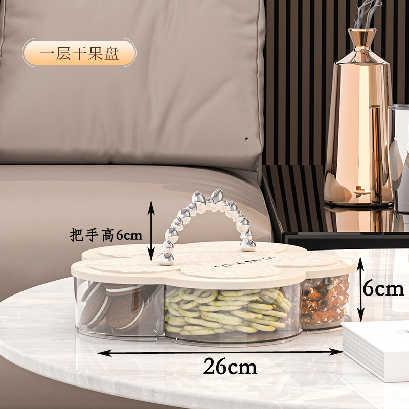 Khay Mứt Hoa 6 Cánh – Hộp Đựng Bánh Kẹo Tết Nhựa Meka Cứng, Nắp Hoa Văn Cao Cấp - HÀNG CHÍNH HÃNG MINIIN