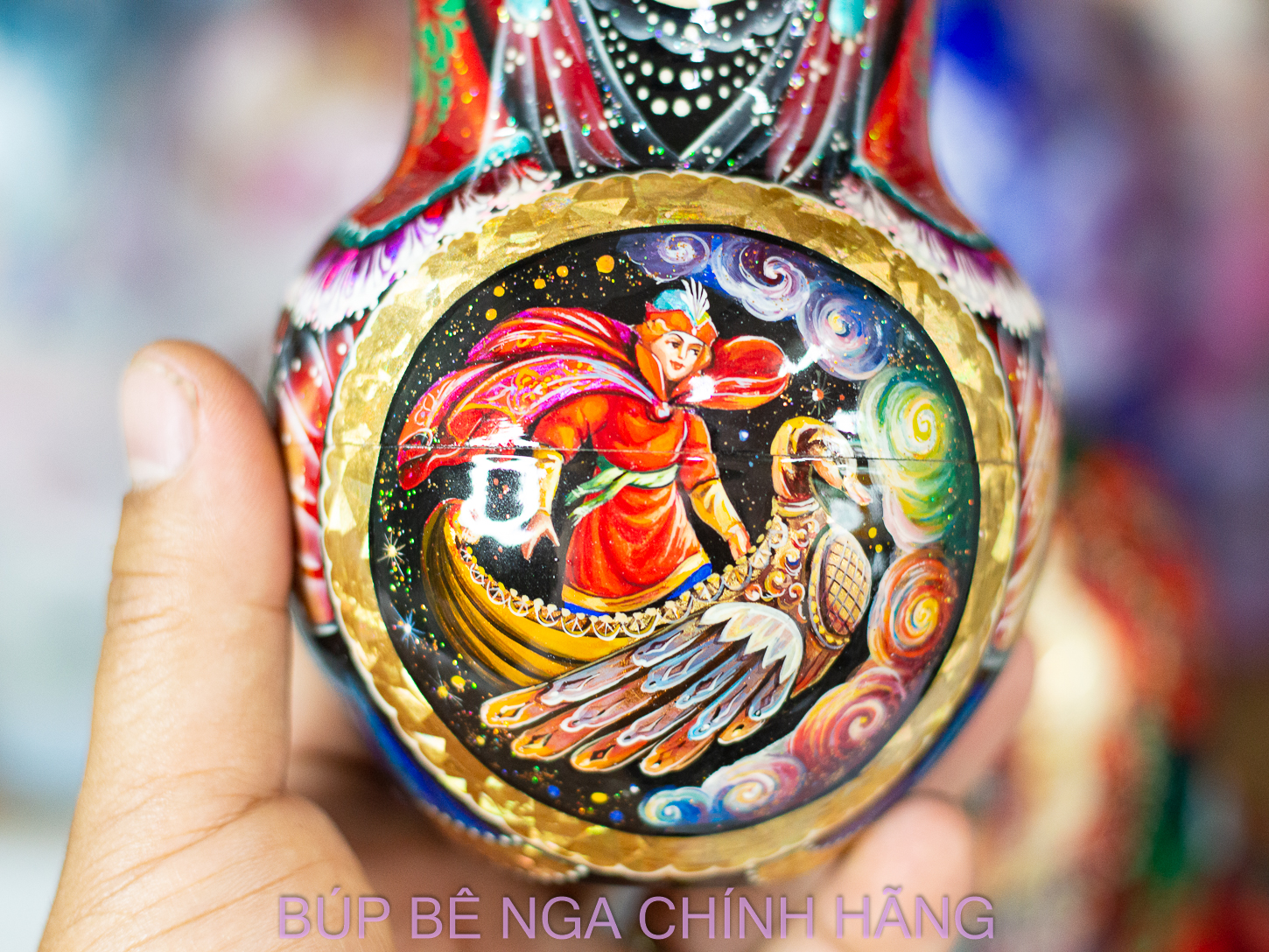 BỘ BÚP BÊ NGA 15 LỚP CAO 26CM DÁNG TRÒN VẼ HOA VĂN "CHUYỆN CỔ TÍCH PUSHKIN" CỰC ĐẸP, ĐỘC ĐÁO VÀ SANG TRỌNG