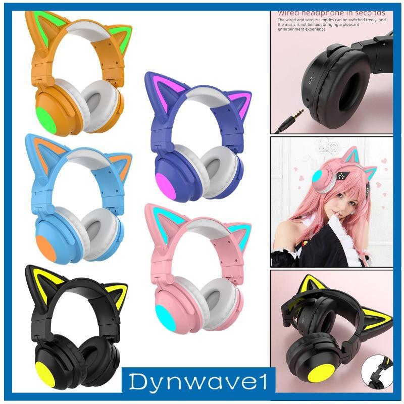 Tai Nghe Chơi Game Kết Nối Không Dây Bluetooth 5.0 Chống Ồn Hoạ Tiết Tai Mèo Dễ Thương Cho Bé Gái