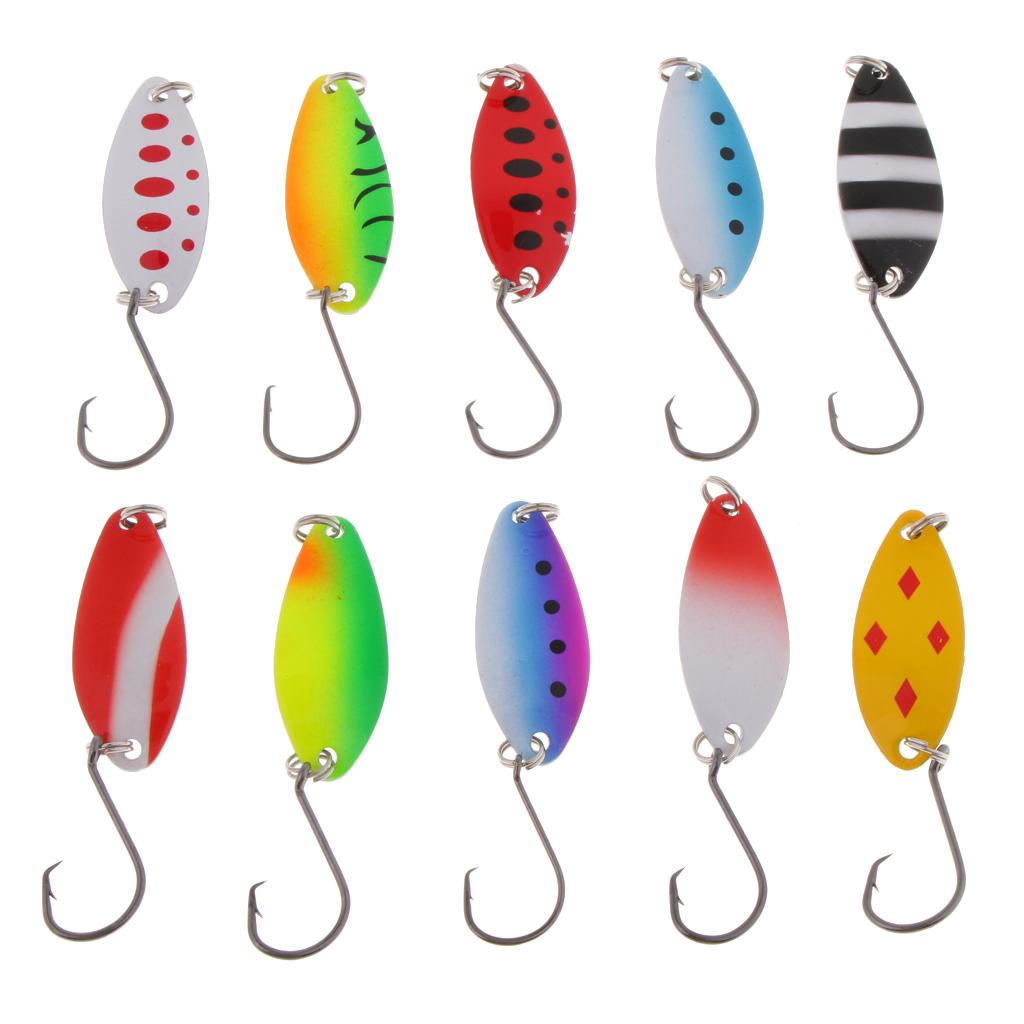 10pcs Spinners Spoon Jigging & Casting Fishing Lures Baits Saltwater Tackle