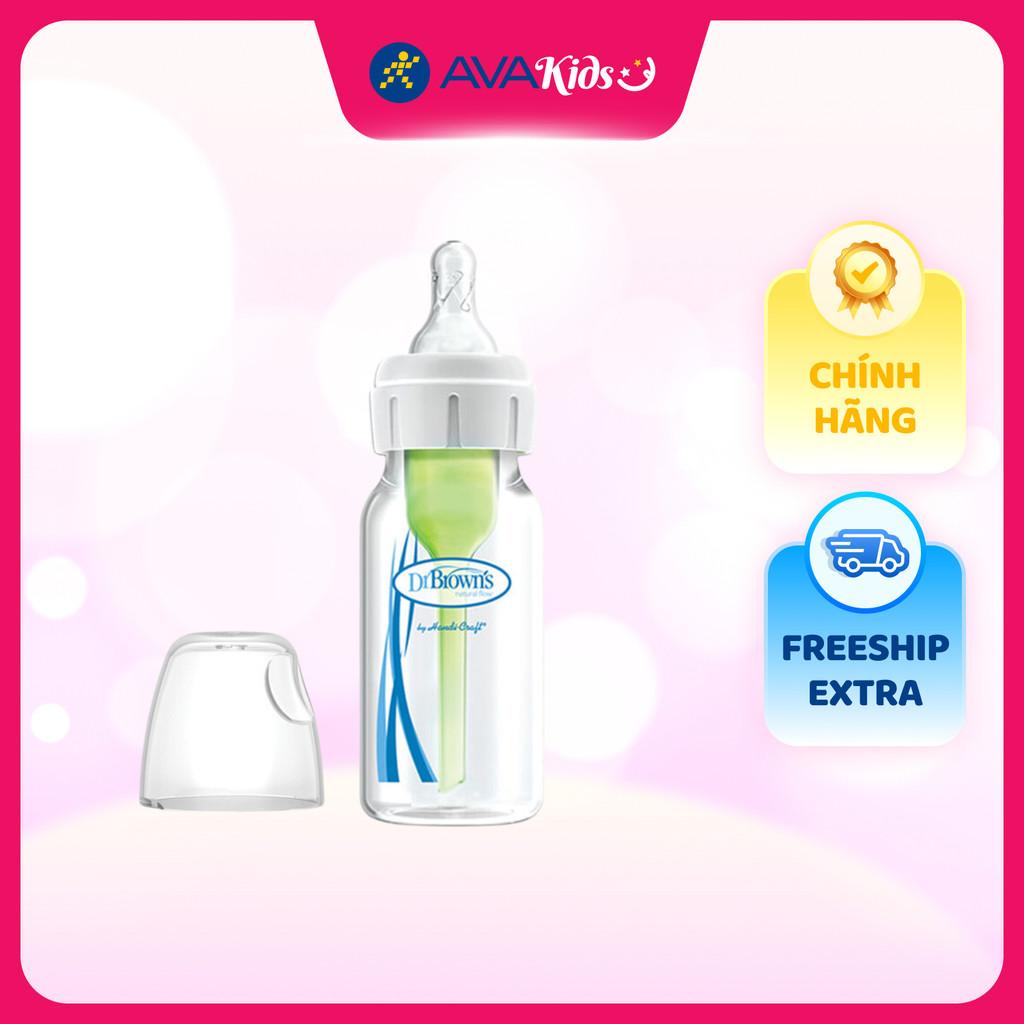 Bình sữa nhựa PP Dr.Brown's cổ hẹp 120 ml (mọi độ tuổi) - Giao bao bì ngẫu nhiên - Hàng Chính Hãng