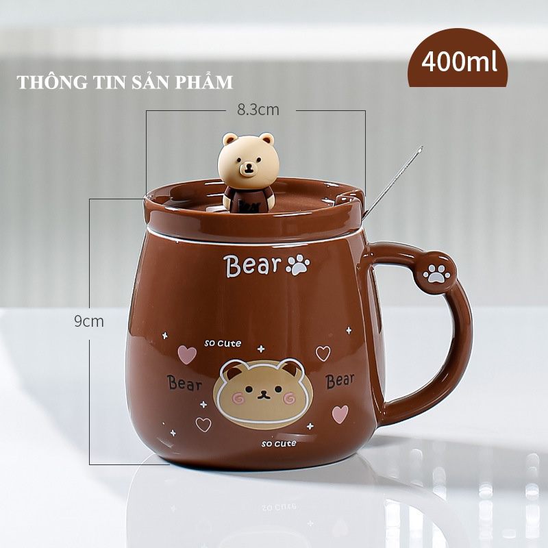 Ly Sứ Con Gấu Bear Cực Dễ Thương Thể Tích 400ml