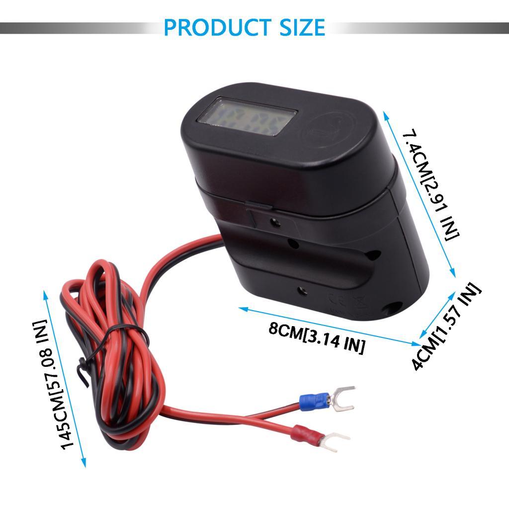 Waterproof Motorcycle Cigarette Lighter Dual USB Charger & Switch & Clock