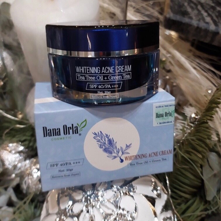 Kem Làm Trắng Da, Giảm Mụn, Giảm Thâm Tinh Dầu Tràm Trà DANA ORLA Whitening Acne Cream 20 gram