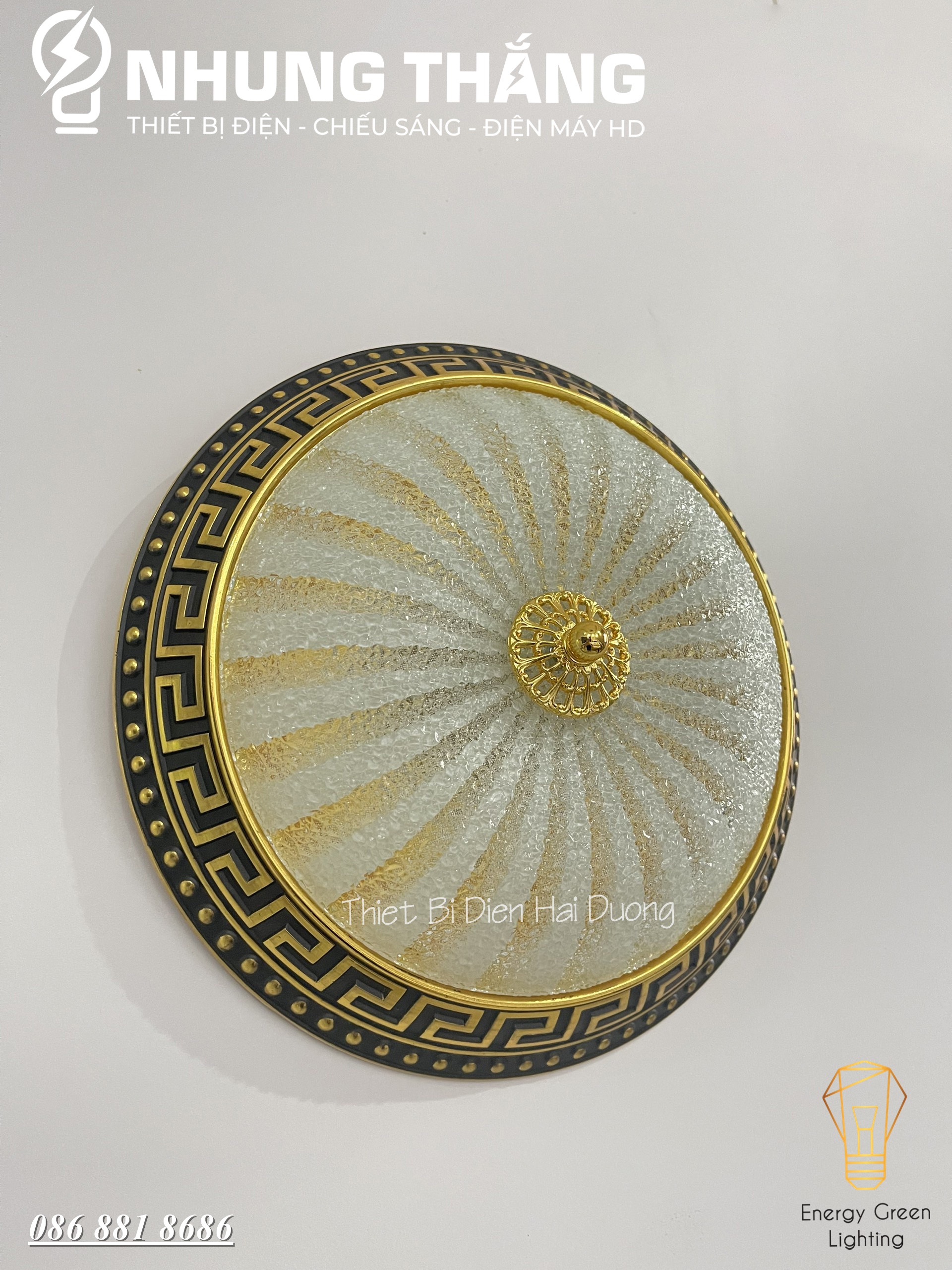 Đèn Ốp Trần Đa Giác OT-022DA Decor Phong Cách Vintage - Đường Kính 40cm - 3 Chế Độ Ánh Sáng - Có Video