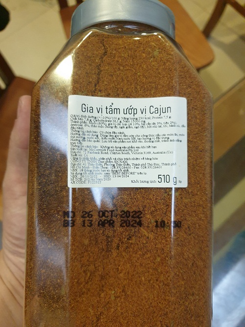 Gia Vị Tẩm Ướp Vị Cajun Mccormick (510g)