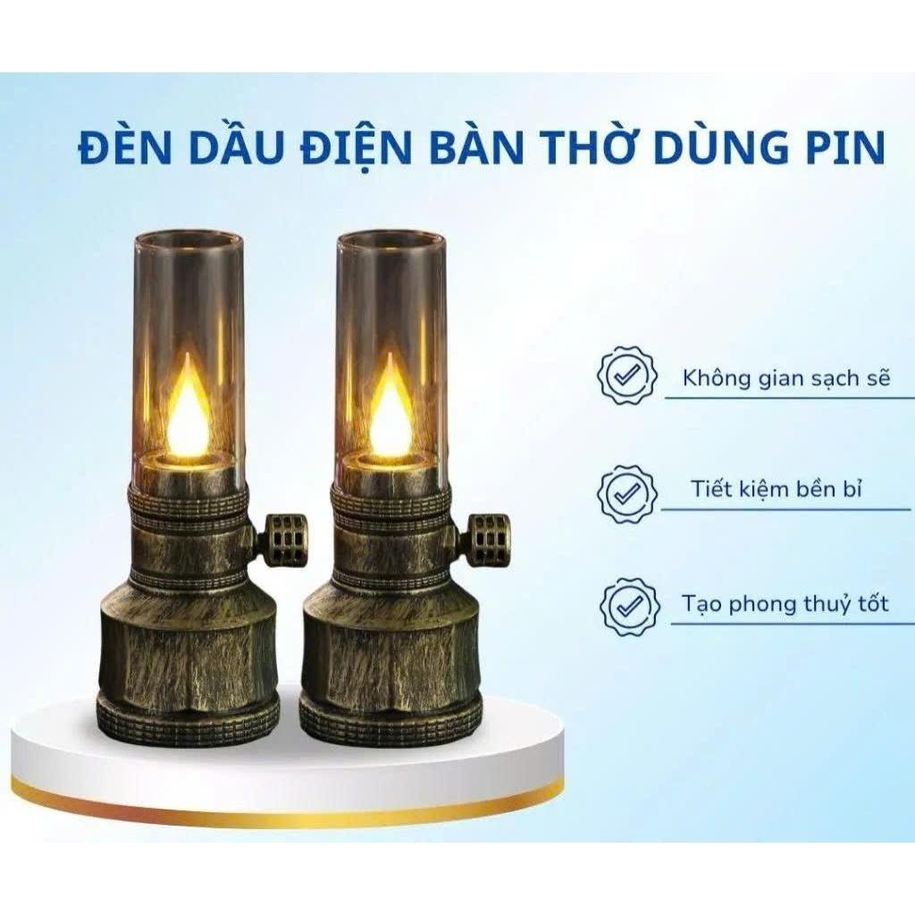 Đèn Thờ cổ điển - dùng pin thiết kế cổ điển trang trí dùng làm đèn thờ - giao mầu ngẫu nhiên - đồng
