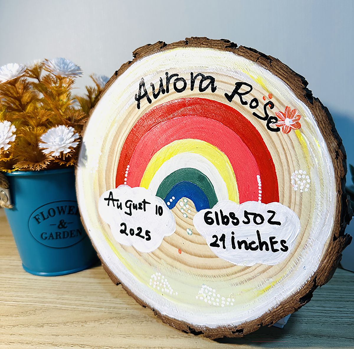 Tranh Vẽ Tay Trên Gỗ Aurora Rose Decor Trang Trí Quán Cà Phê Resort Handmade Độc Bản