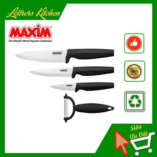 Bộ dao sứ 4 món MAXIM kèm dụng cụ nạo ( vô cùng đẹp và sắc bén)