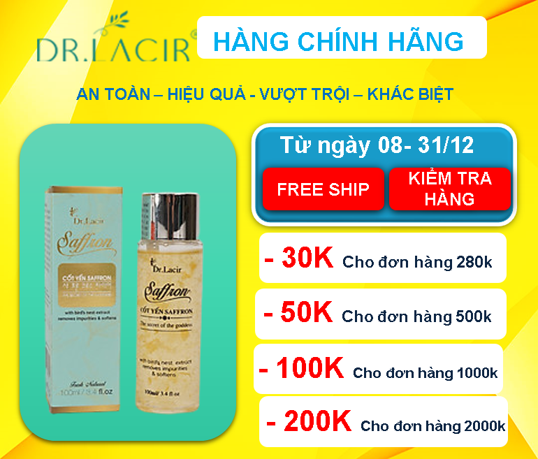 Toner Cốt Yến Saffron Dành Cho Da Nhạy Cảm và Da Khô Dr Lacir