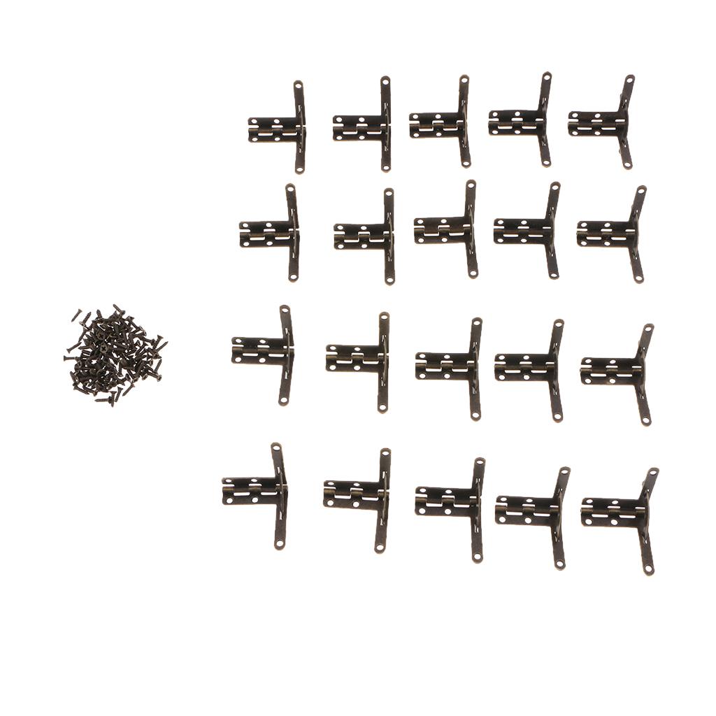 20pcs 90 Degree Support Spring Hinge Door Hinges for Jewelry Wine Box Gold