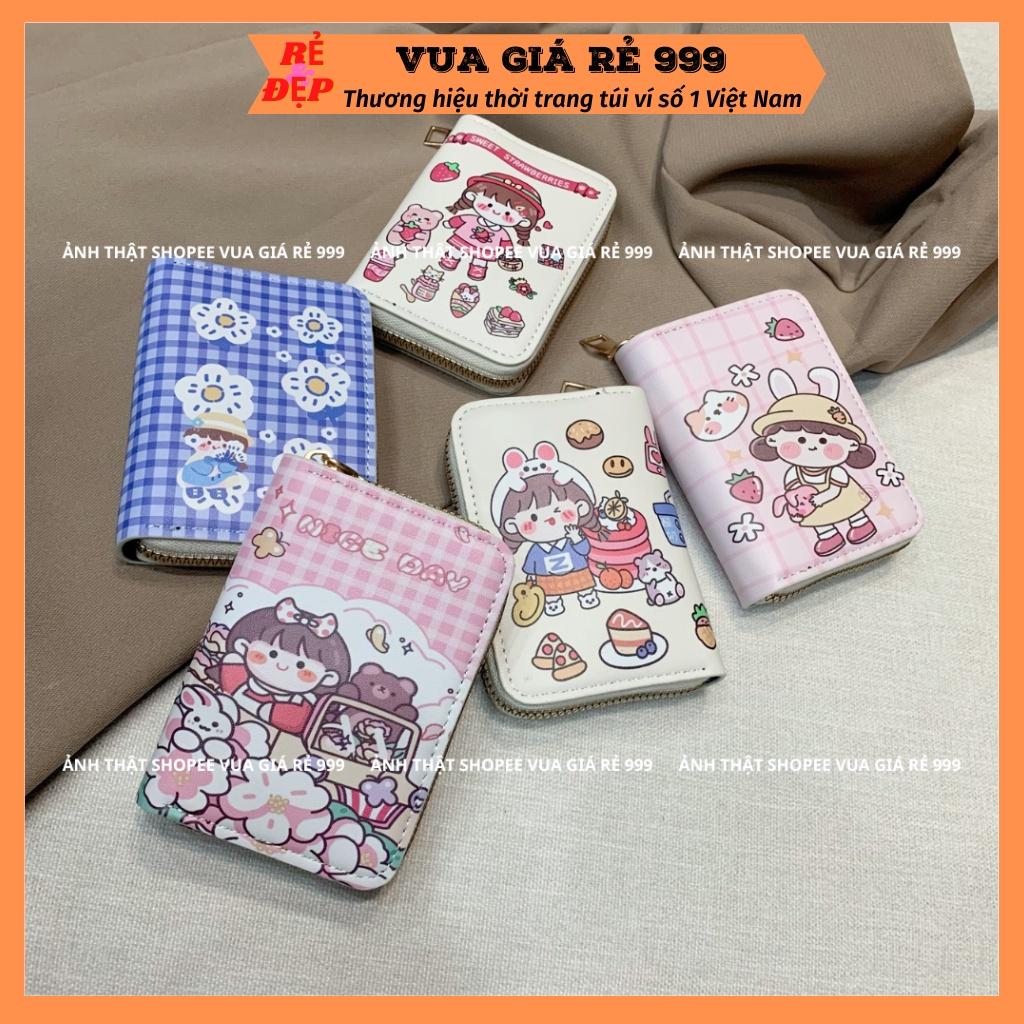 Ví nữ mini cầm tay hình cô gái dễ thương cute nhiều ngăn giá rẻ thời trang hàn quốc VN205