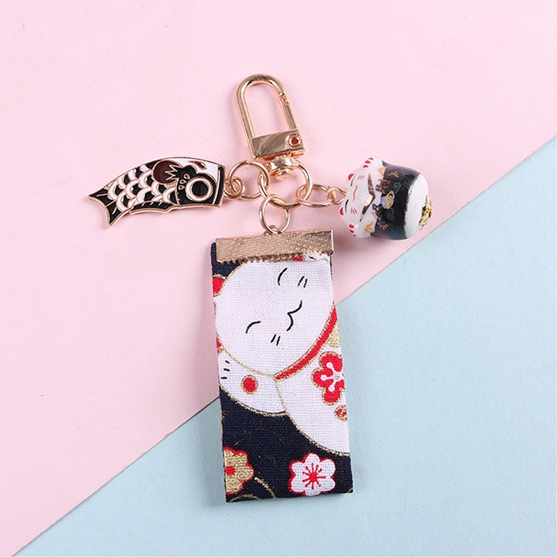 Móc Khóa Hình Cá Coi May Mắn Phong Cách Nhật Bản Dễ Thương | Daruma Có chuông