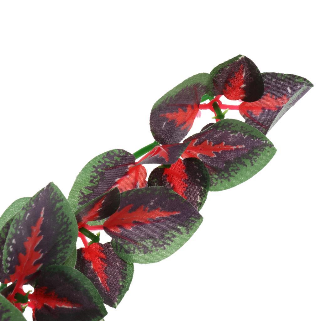 3 pcs Artificial Pet Reptile Terrarium Leaf Vines Vivarium Ornament Plant