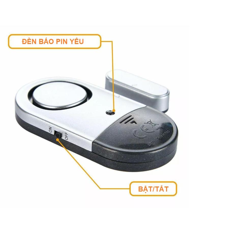 Chuông báo động từ tính không dây chống trộm kêu siêu to 120db Chuông chống trộm báo động mở cửa