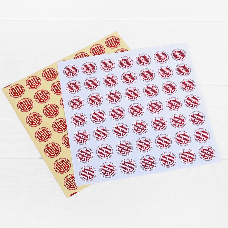 Bộ 50 Decal Chữ Hỷ Dán Trầu Cau, Trái Cây, Vật Dụng Trang Trí Đám Cưới