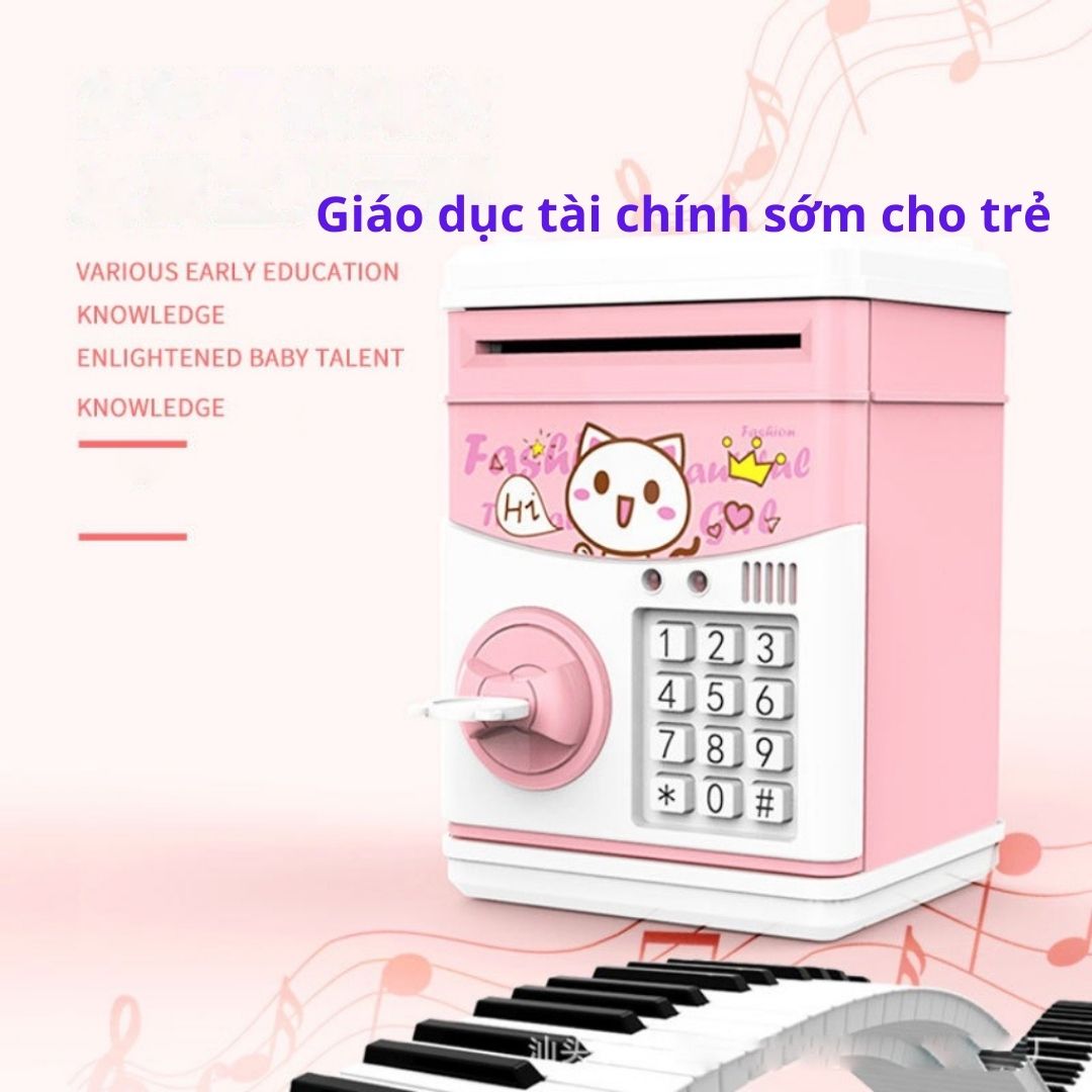 Két sắt mini điện tử thông minh cho bé - giáo dục tài chính sớm tiết kiệm tiền