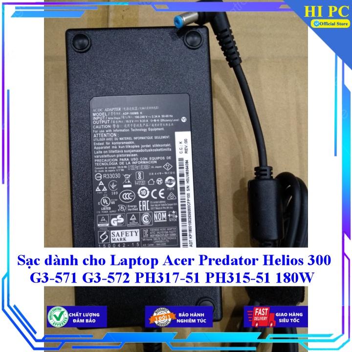 Sạc dành cho Laptop Acer Predator Helios 300 G3-571 G3-572 PH317-51 PH315-51 180W - Hàng Nhập khẩu