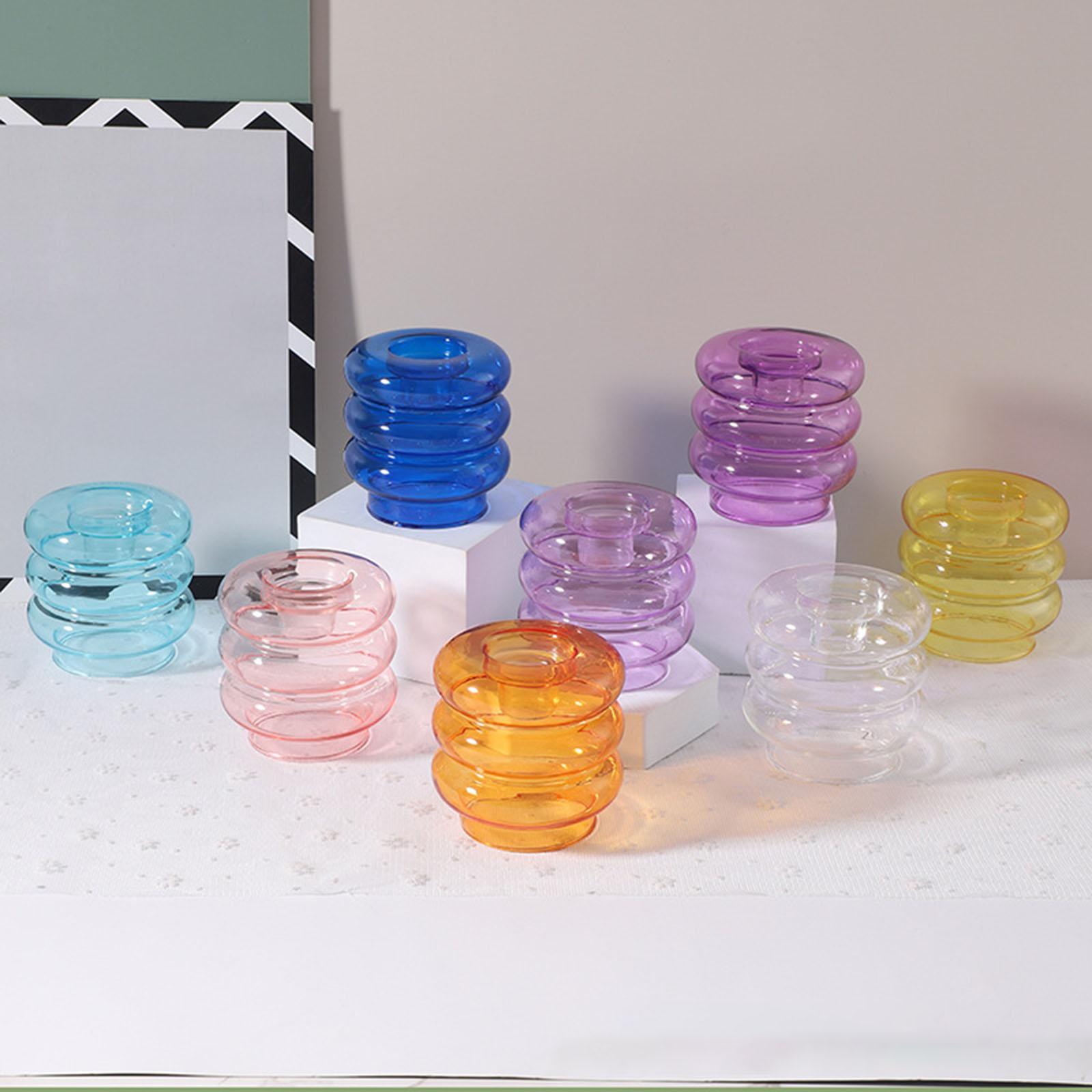 Pillar Glass Candle Holder, Romantic for Decor Dining Table Party Home