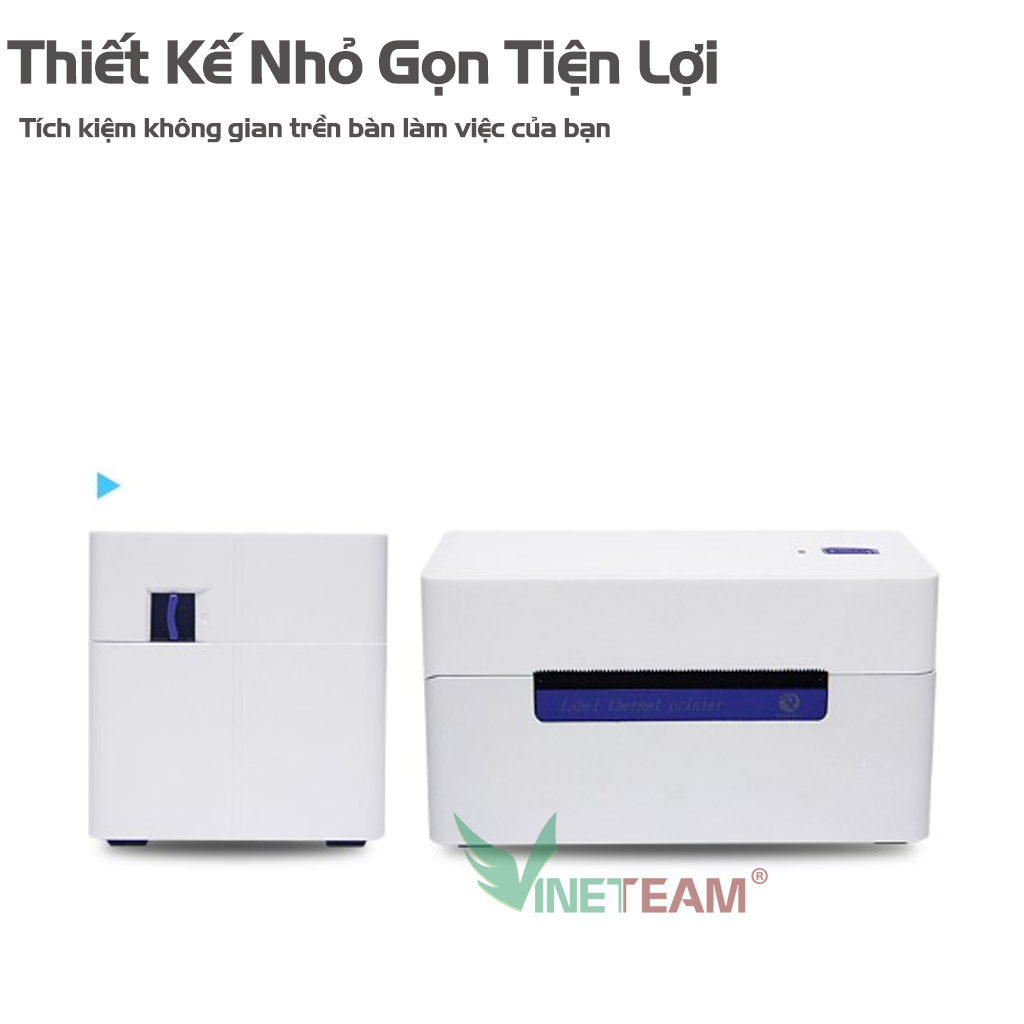 VINETTEAM Máy In  Mã Vạch Đơn Hàng Hóa Đơn Trên Các Sàn TMĐT QR-368 Máy In Nhiệt Không Cần Mực Mini Code Barcode -Hàng Chính Hãng