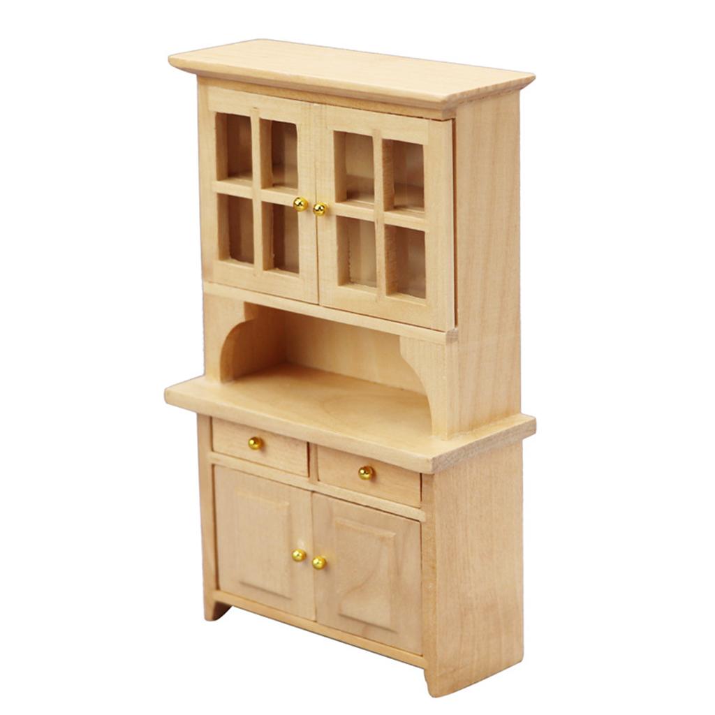 Dollhouse Miniature Wooden Bookcase Shelf Dolls House Miniatures Furniture
