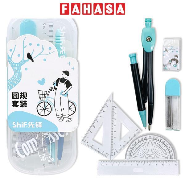 Bộ Compa 7 Món - Bút Chì Kim - ShiF 3117 - Màu Xanh Dương