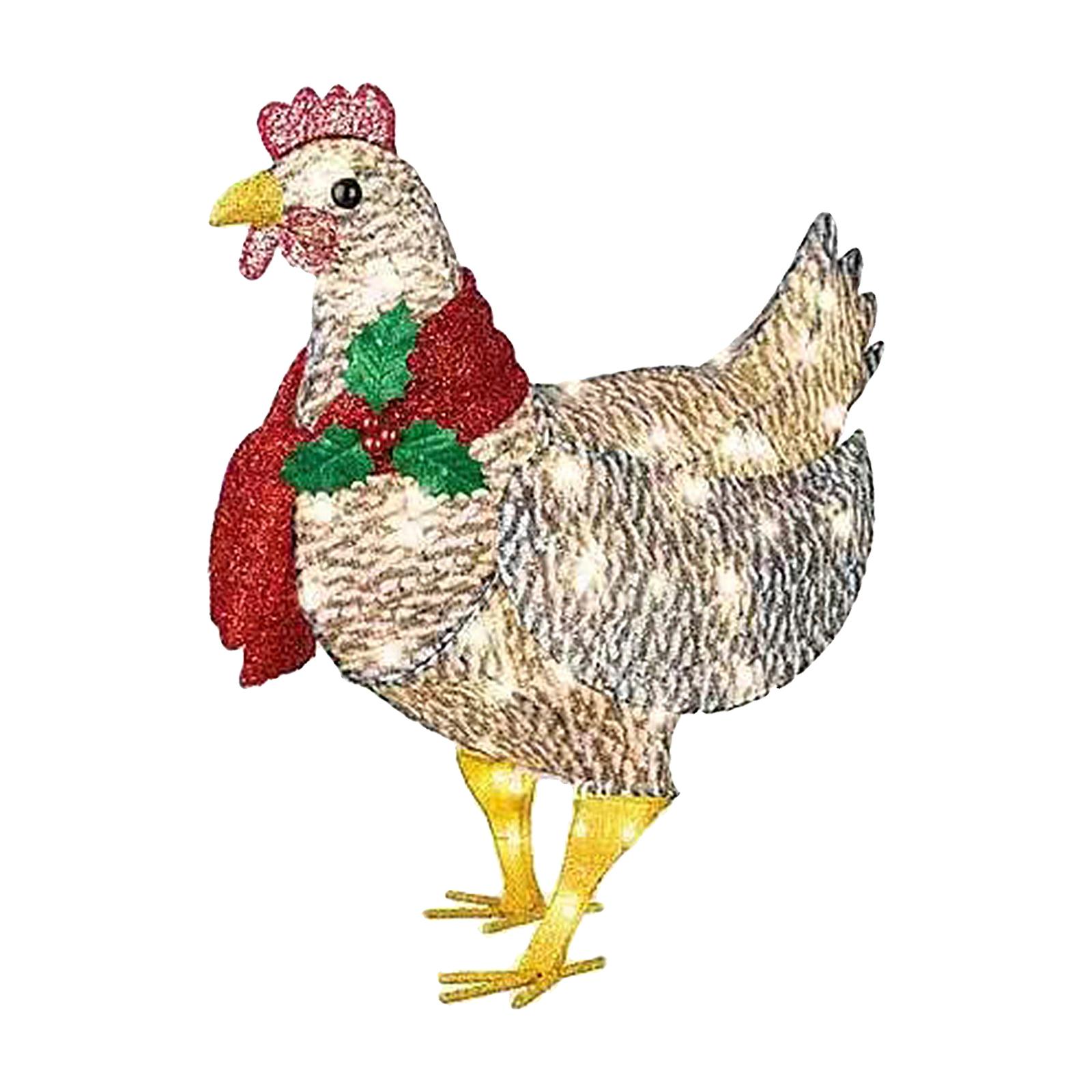 Mô Hình Con Gà Có Đèn Trang Trí Giáng Sinh