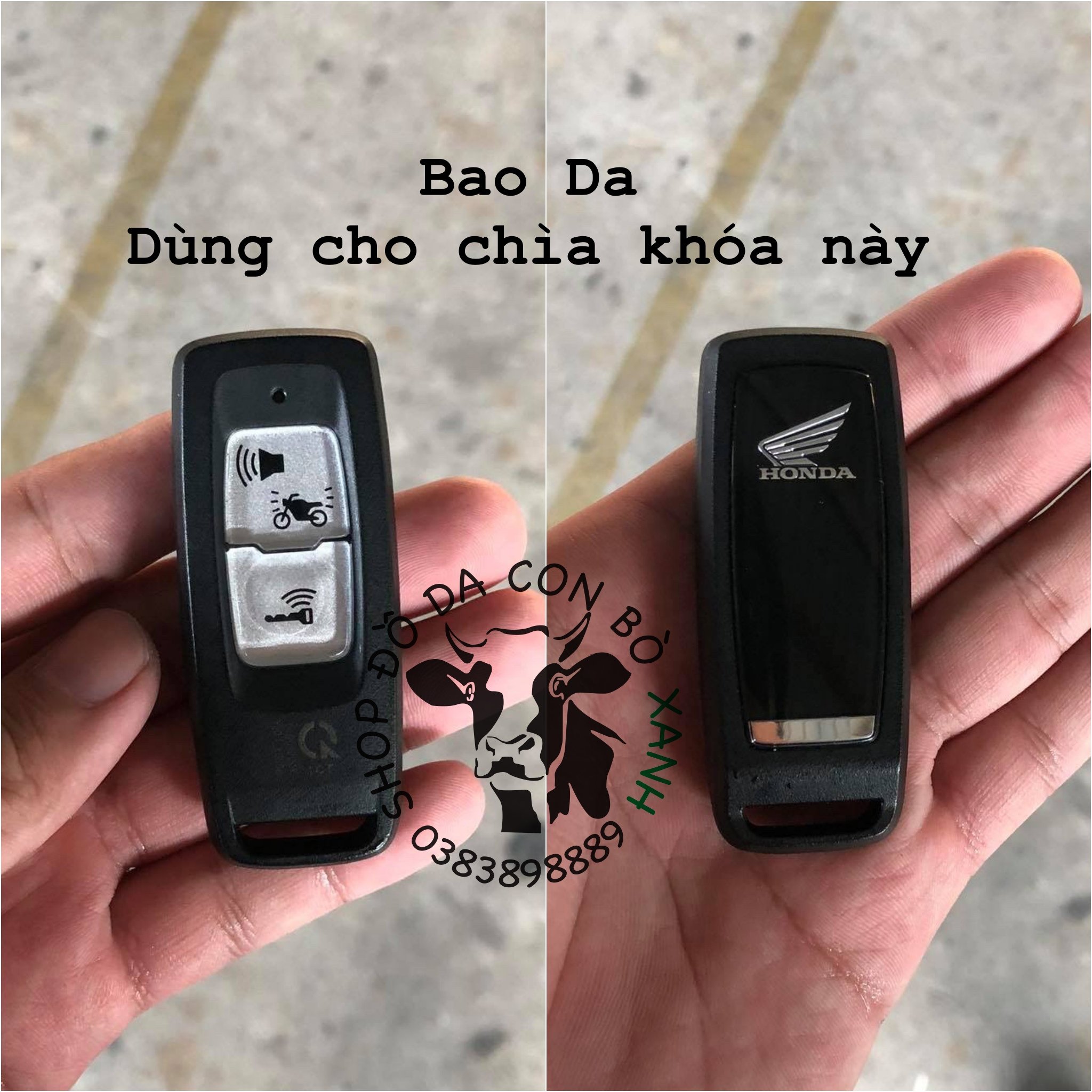 Bao Da Chìa Khóa Honda SH 2021, SH 2022, SH 350i (loại 2 nút bấm) handmade da thật