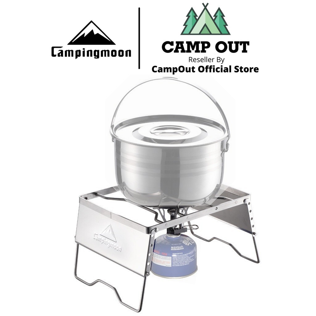 Đồ cắm trại kệ chắn gió bếp campingmoon campoutvn gọn nhẹ MS-1018 du lịch dã ngoại chắc chắn kiêm đỡ nồi chảo A084