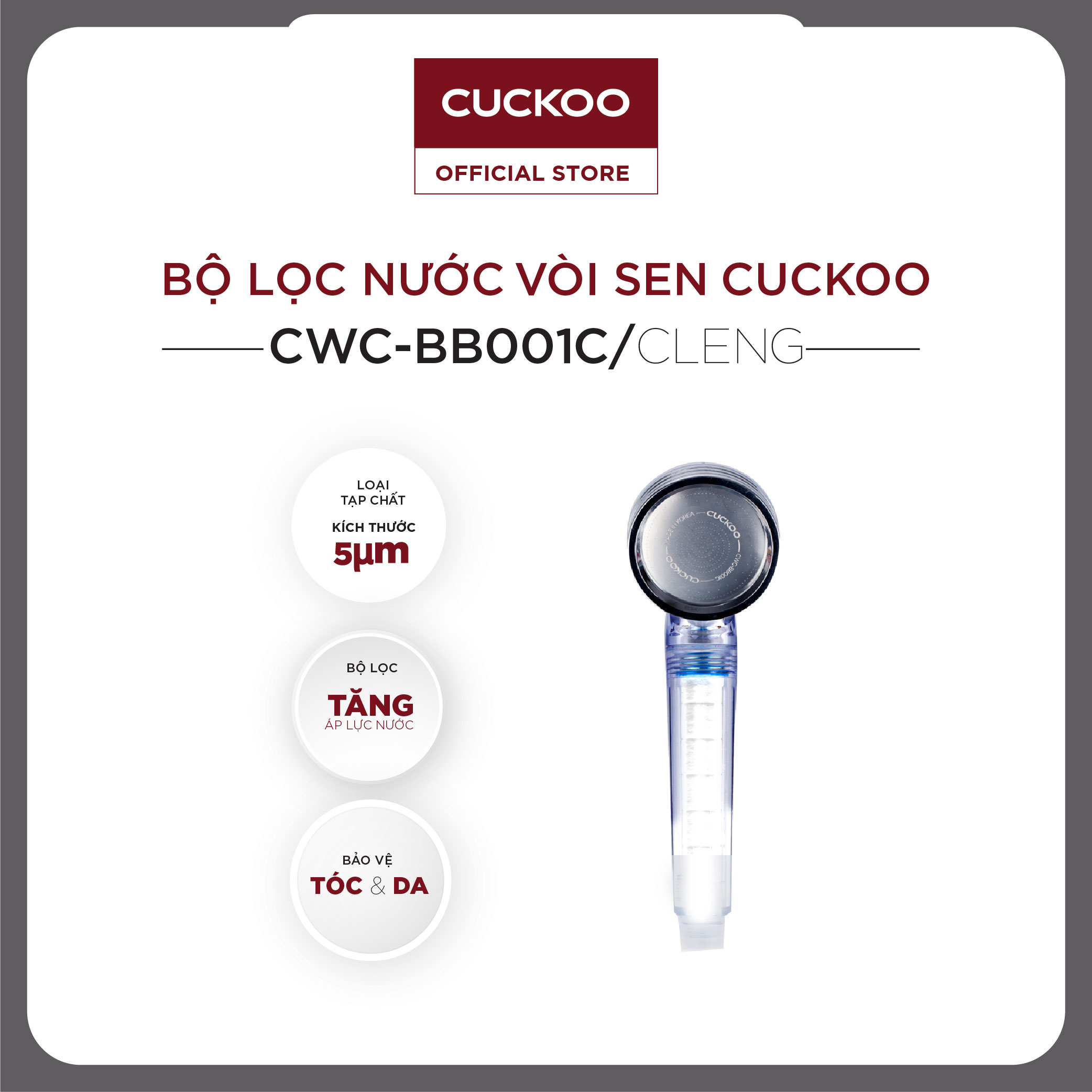 Bộ lọc nước vòi sen CWC-BB001C Cuckoo - HÀNG CHÍNH HÃNG