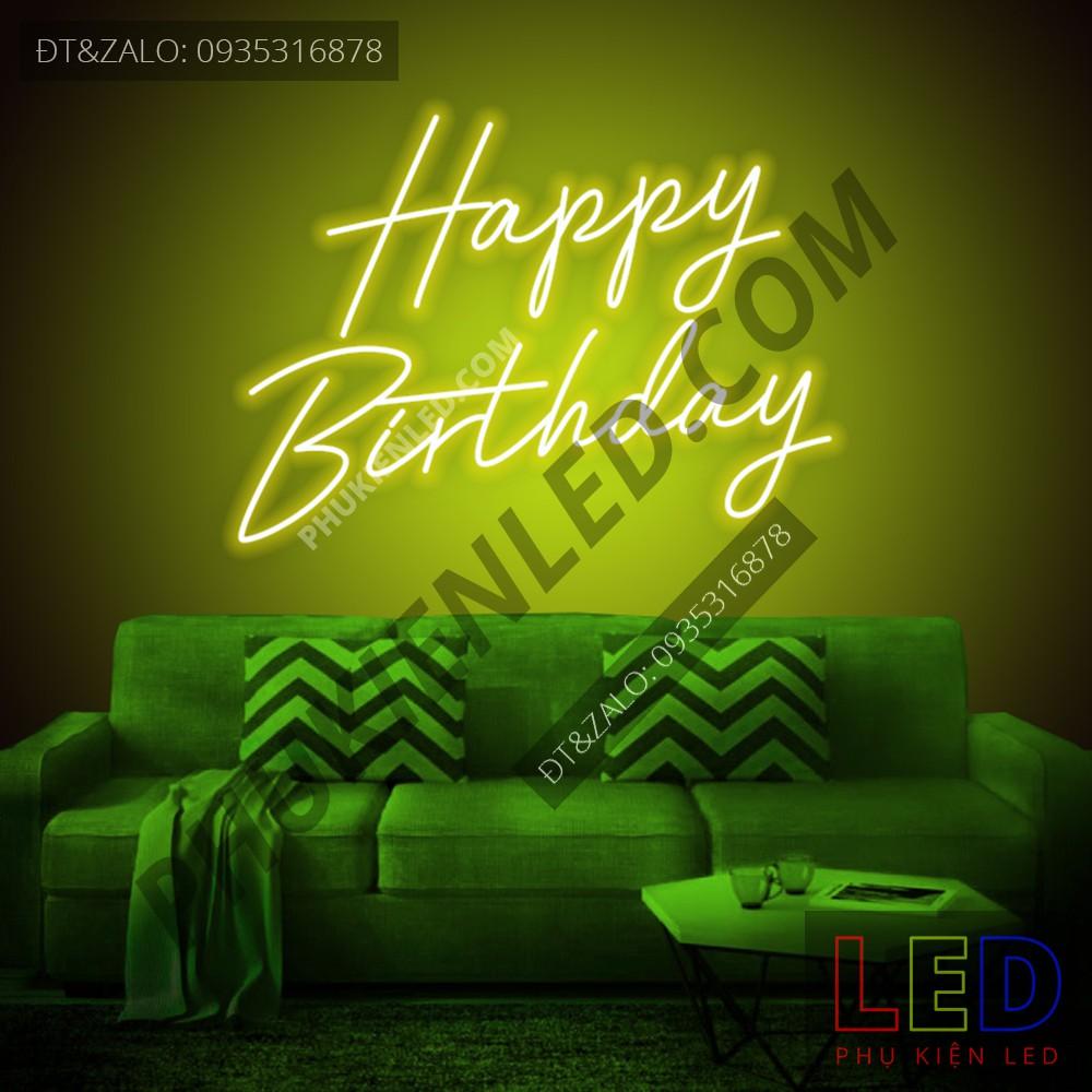 Đèn Led Neon Chữ Happy Birthday cực chất - Happy Birthday Neon Sign - Đèn Led Neon Trang Trí