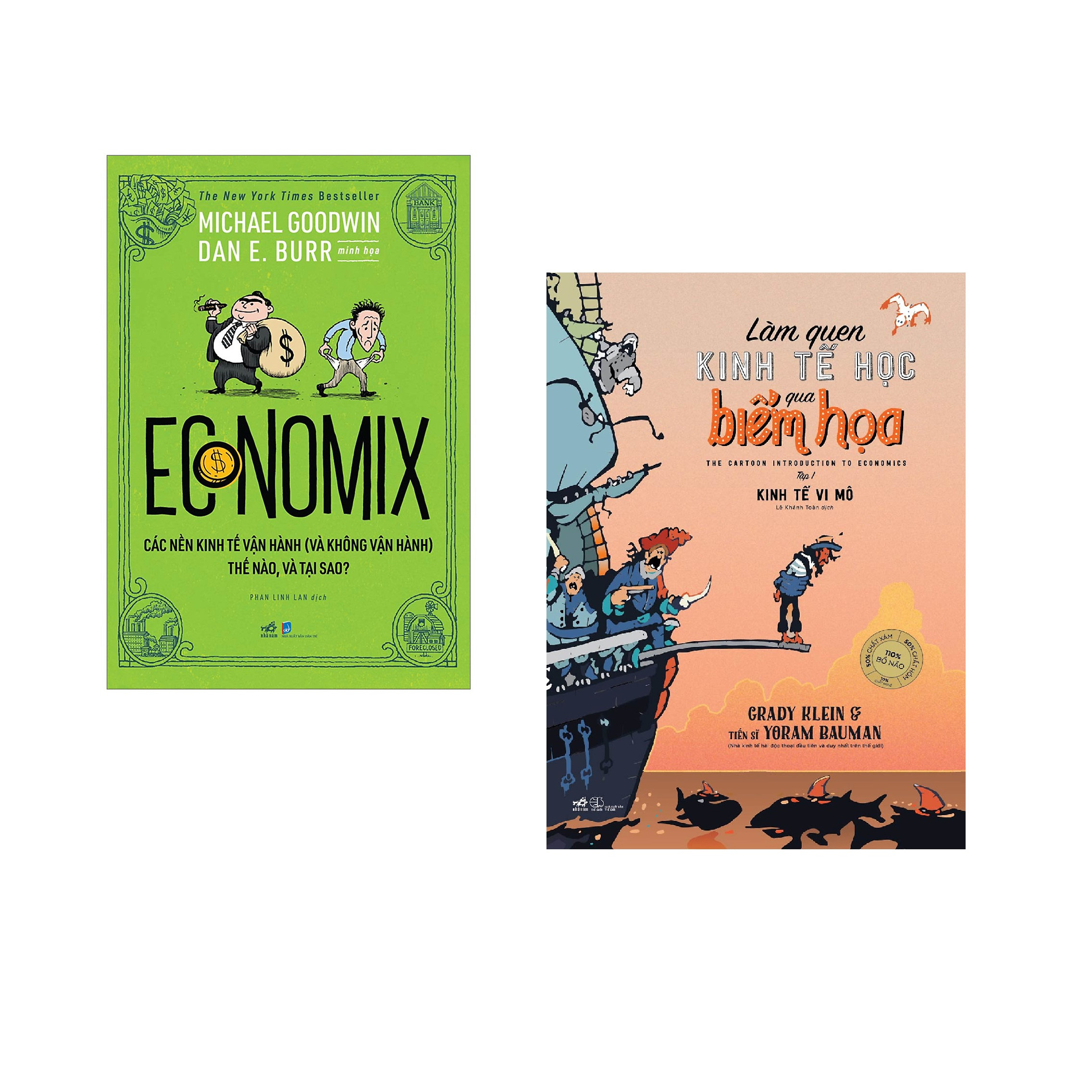 Combo 2 cuốn sách: Economix  + Làm quen kinh tế học qua biếm họa tập 1 (kinh tế vĩ mô)