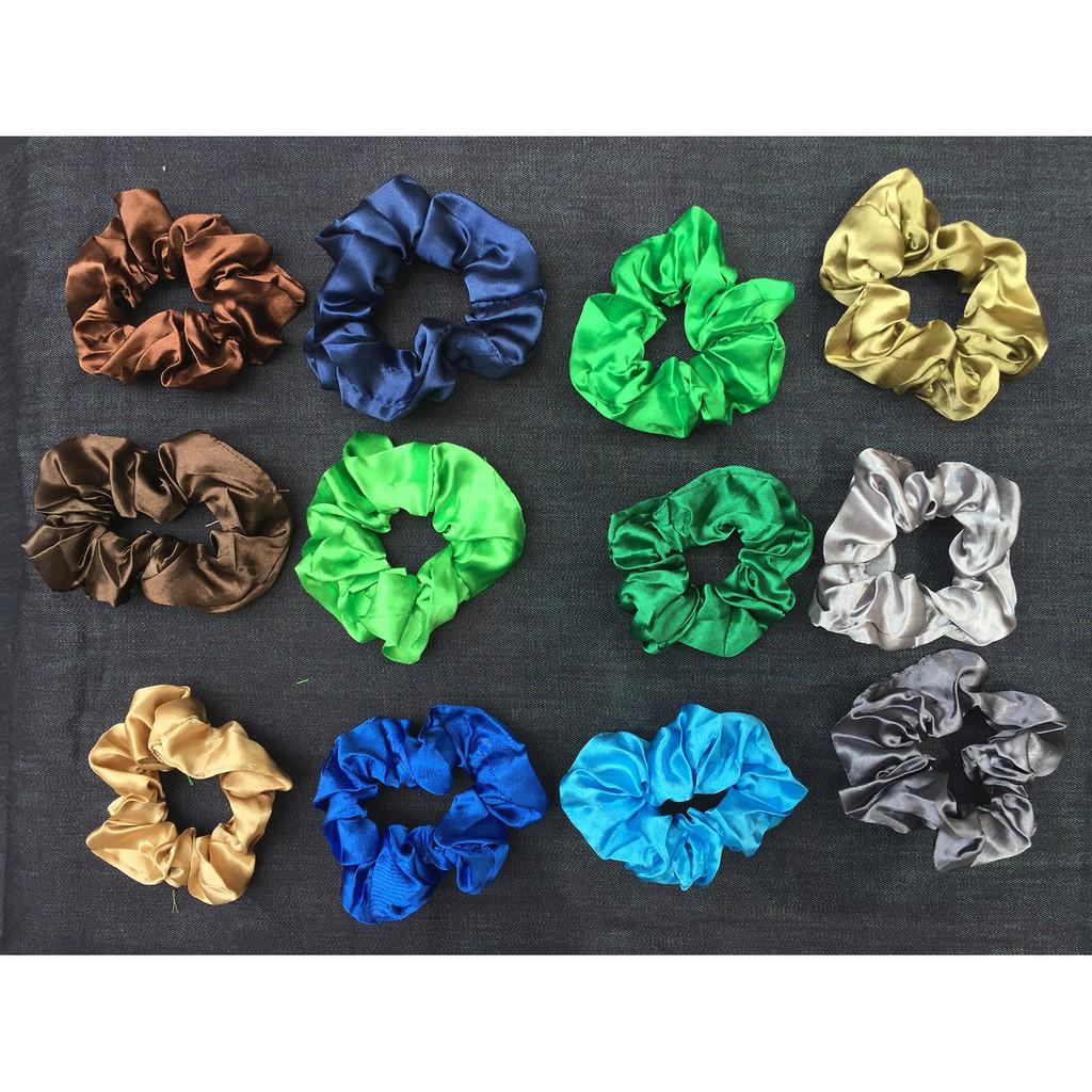 Ỉ 200 Dây Cột Tóc, Buộc Tóc Vải Scrunchies Siêu Xinh Dễ Thương Nhiều Màu CTV1