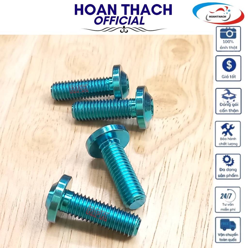 Ốc Gr5 8L25 Đầu Dù Mỏng Xanh Lục Bảo Dùng cho nhiều dòng xe SP012454 (giá 1 con)